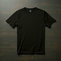 AI generated A full black blank t shirt mockup, dark background, structure photo