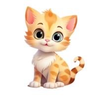 olhos doces gatinho desenho animado personagem ai generativo png