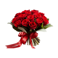 Red rose bouquet gift pack ai generative png