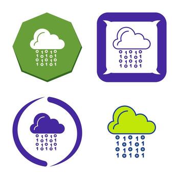 icono de vector de codificación de nube