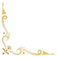 Gold vintage baroque corner ornament retro pattern antique style acanthus. Decorative design element filigree calligraphy. You can use for wedding decoration of greeting card and laser cutting. png