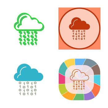 icono de vector de codificación de nube
