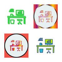 Office Desk Vector Icon