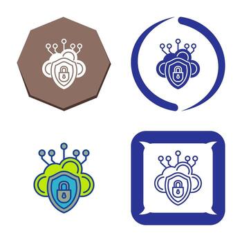icono de vector de seguridad en la nube