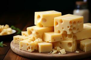 types of cheese Generative AI photo