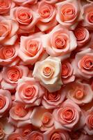 Rose flower seamless background Generative AI photo