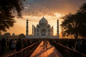 histórico taj mahal en agra, India generativo ai foto