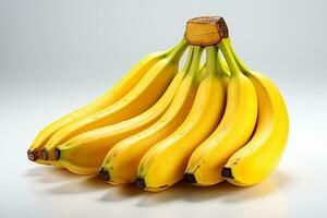 Bunch of bananas isolated on white background with clipping path and full depth of field. ai generative photo