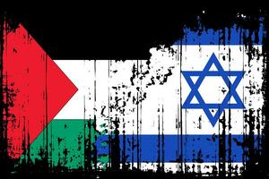 Israel and Palestine cracked flag. Israeli and palestinian illustration. War and Conflict. Middle East. Arabian Peninsula. Jewish and arab culture. photo