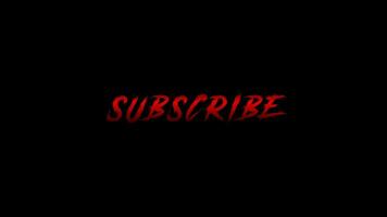 Subscribe text animation on black background video
