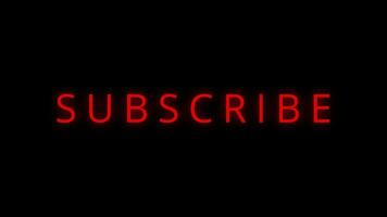 Subscribe text animation on black background video