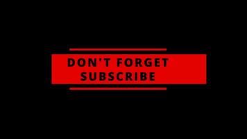 Subscribe text animation on black background video