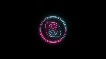 Social Media icon with neon effect video