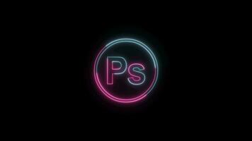 Social Media icon with neon effect video