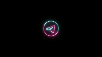 Social Media icon with neon effect video