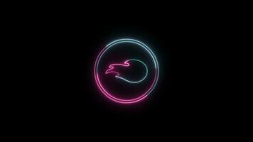 Social Media icon with neon effect