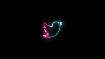 Social Media icon with neon effect