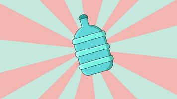 Animation of a gallon icon with a rotating background video