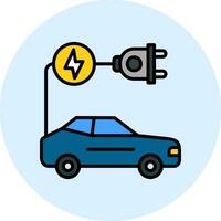 icono de vector de coche eléctrico