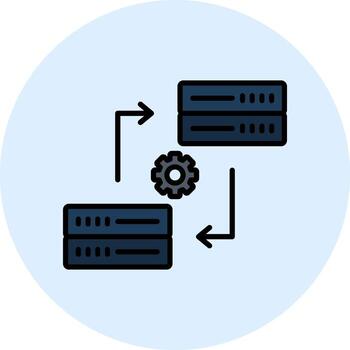 icono de vector de sincronización de datos