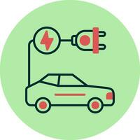 icono de vector de coche eléctrico