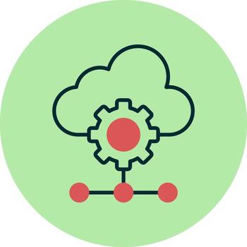 icono de vector de datos de nube