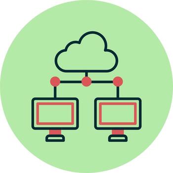 icono de vector de computación en la nube