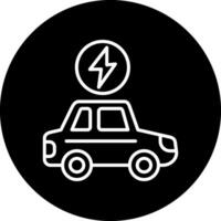 icono de vector de coche eléctrico