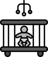 Baby Bed Vector Icon