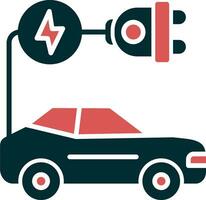 icono de vector de coche eléctrico