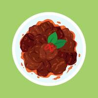 rendang comida vector ilustración