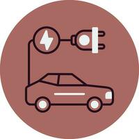 icono de vector de coche eléctrico