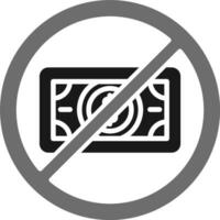 No dinero vector icono