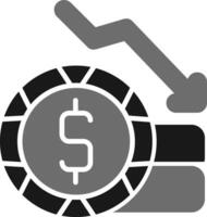 icono de vector de pérdida de dinero