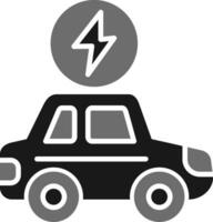 icono de vector de coche eléctrico