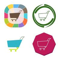 icono de vector de carrito de compras único