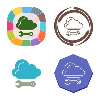 icono de vector de computación en la nube