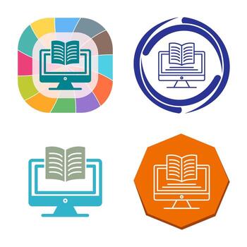 icono de vector de aprendizaje digital