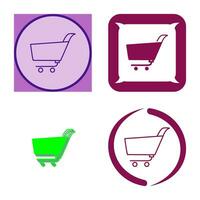 icono de vector de carrito de compras único