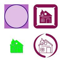 Unique House on Fire Vector Icon