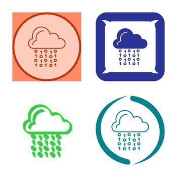 icono de vector de codificación de nube