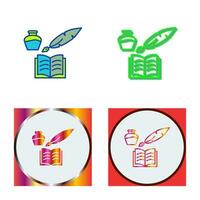 Unique Quill and Book Vector Icon