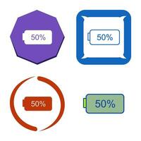 Unique Half Battery Vector Icon