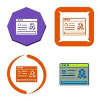 Online Certificate Vector Icon