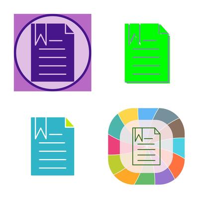 Unique Bookmarked Document Vector Icon