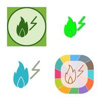 Unique Electricity Fire Vector Icon