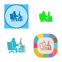 Computer Worker Vector Icon