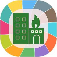 Unique Burning Building Vector Icon