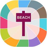 Beach Sign Vector Icon