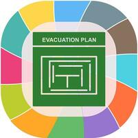 icono de vector de plan de evacuación